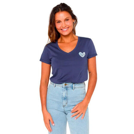 T-shirt à manches courtes femme Rip Curl Heart V Neck Tee Bleu